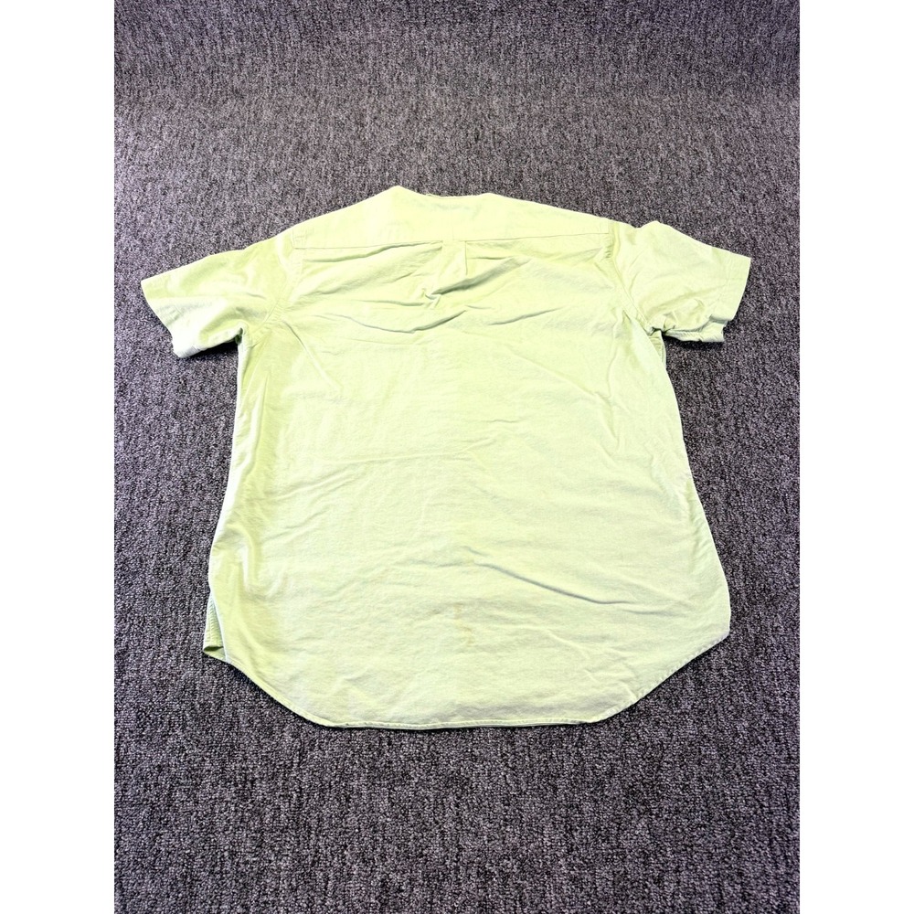 Ralph Lauren Button Down Mens Large Green Short Sleeve Cotton Logo Shirt - Picture 11 of 16